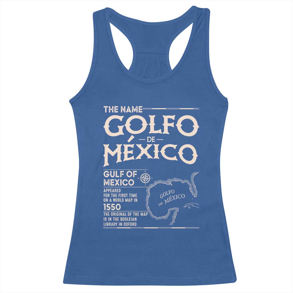 Gulf Of Mexico Racerback Tank Top 1672 Historic Map Coast Mexico Lover TS10 Royal Blue Print Your Wear