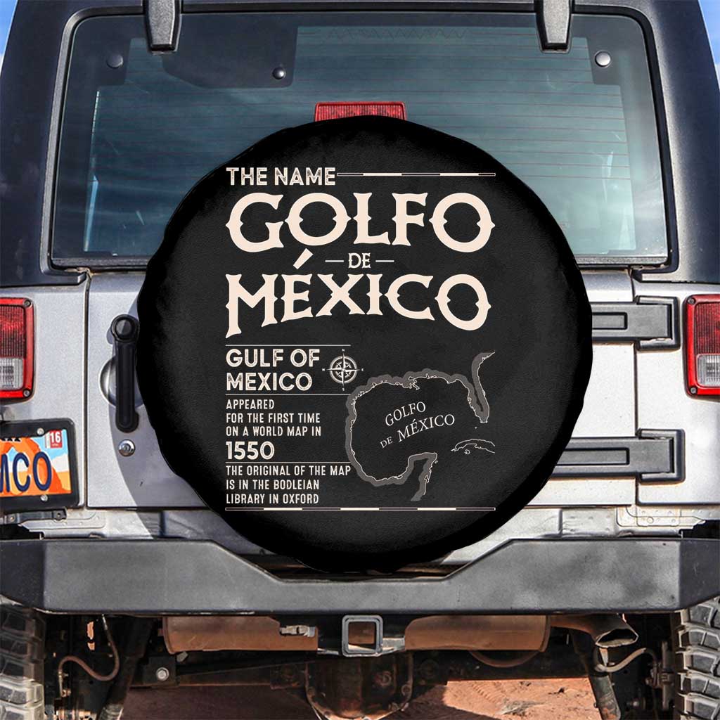 Gulf Of Mexico Spare Tire Cover 1672 Historic Map Coast Mexico Lover TS10 No hole Black Print Your Wear