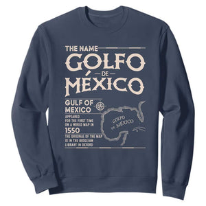 Gulf Of Mexico Sweatshirt 1672 Historic Map Coast Mexico Lover TS10 Navy Print Your Wear