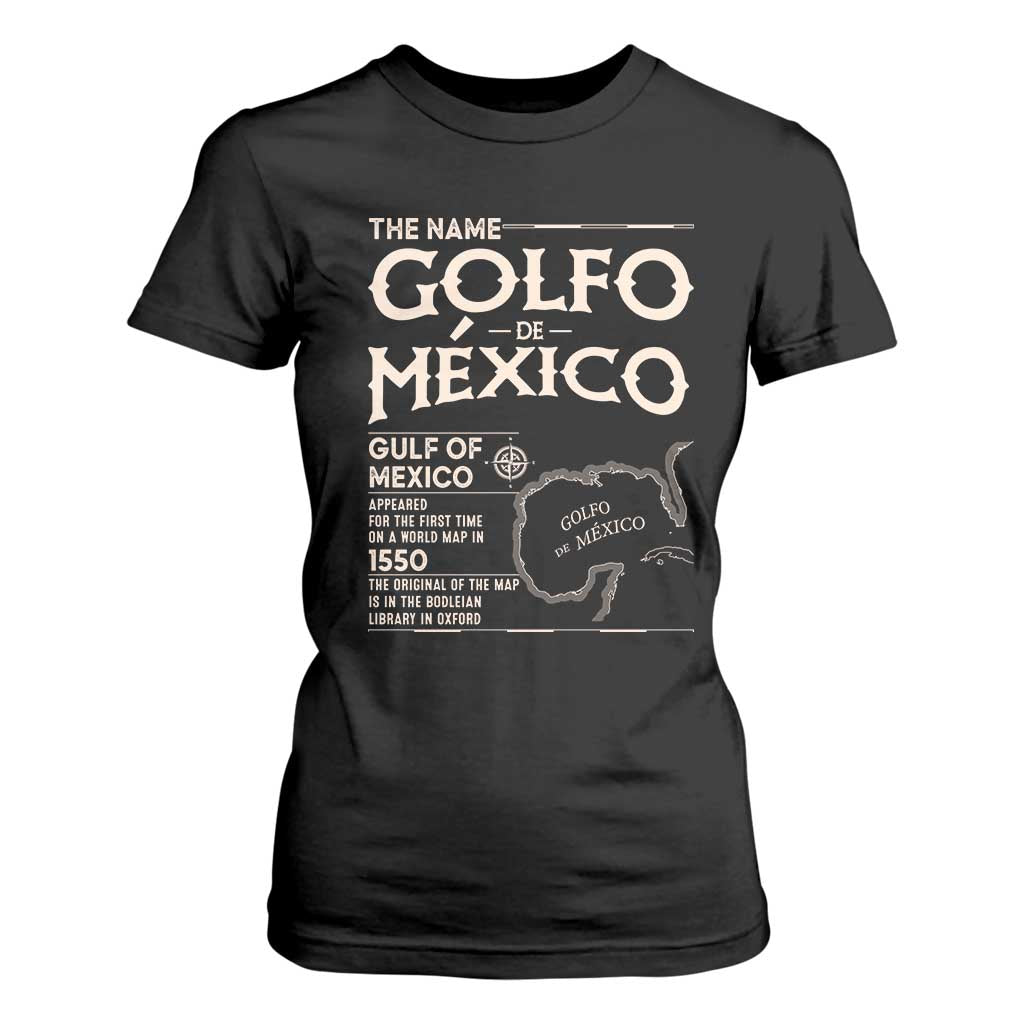 Gulf Of Mexico T Shirt For Women 1672 Historic Map Coast Mexico Lover TS10 Black Print Your Wear