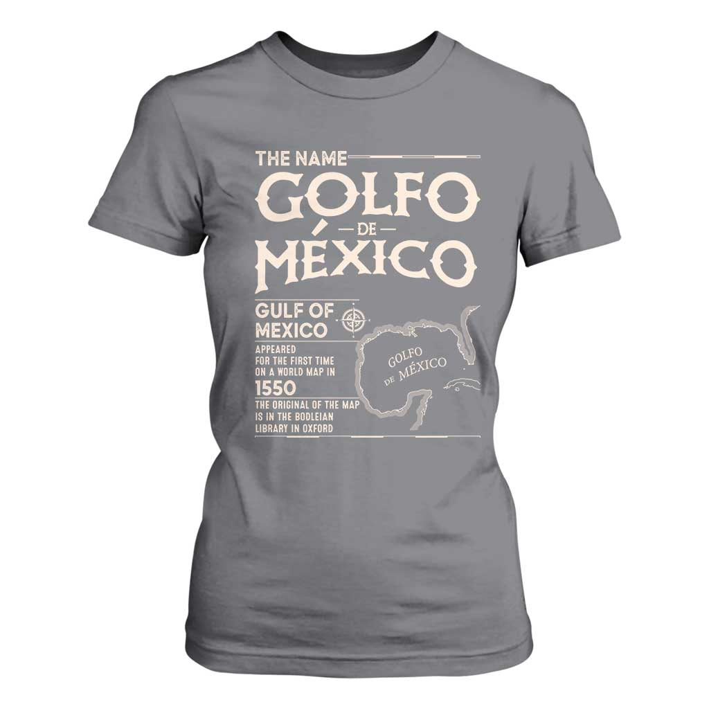 Gulf Of Mexico T Shirt For Women 1672 Historic Map Coast Mexico Lover TS10 Charcoal Print Your Wear