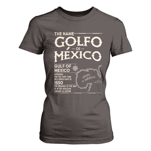 Gulf Of Mexico T Shirt For Women 1672 Historic Map Coast Mexico Lover TS10 Dark Chocolate Print Your Wear