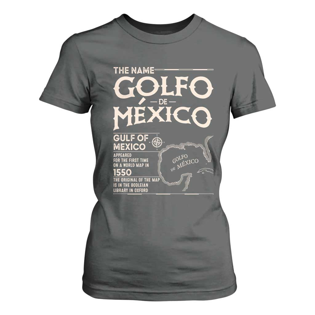 Gulf Of Mexico T Shirt For Women 1672 Historic Map Coast Mexico Lover TS10 Dark Heather Print Your Wear