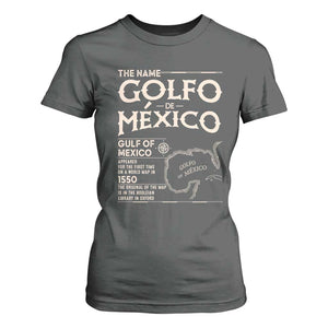 Gulf Of Mexico T Shirt For Women 1672 Historic Map Coast Mexico Lover TS10 Dark Heather Print Your Wear