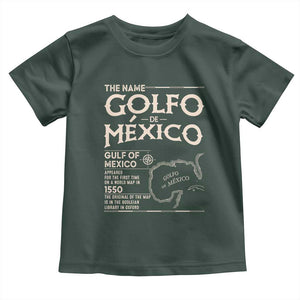 Gulf Of Mexico Toddler T Shirt 1672 Historic Map Coast Mexico Lover TS10 Dark Forest Green Print Your Wear