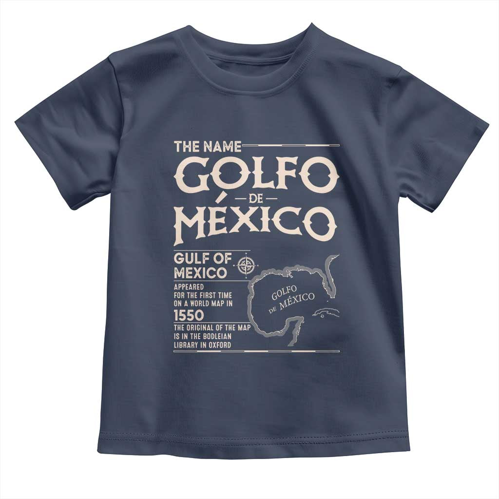 Gulf Of Mexico Toddler T Shirt 1672 Historic Map Coast Mexico Lover TS10 Navy Print Your Wear