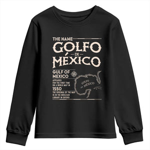 Gulf Of Mexico Youth Sweatshirt 1672 Historic Map Coast Mexico Lover TS10 Black Print Your Wear