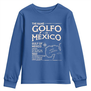 Gulf Of Mexico Youth Sweatshirt 1672 Historic Map Coast Mexico Lover TS10 Royal Blue Print Your Wear