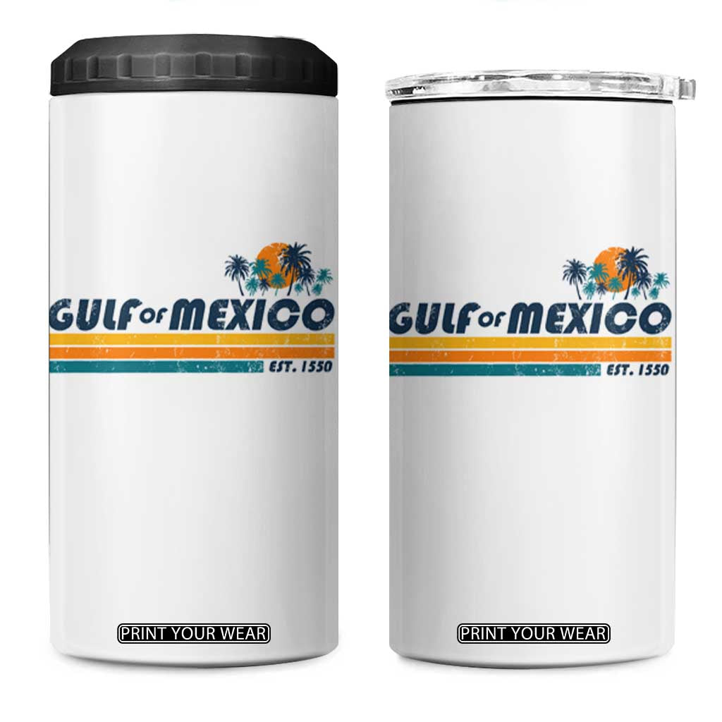 Gulf Of Mexico 4 in 1 Can Cooler Tumbler Texas Alabama Mississippi Florida Beach Gulf Coast Mexico Lover TS10 One Size: 16 oz White Print Your Wear