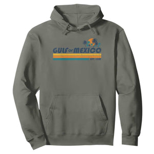 Gulf Of Mexico Hoodie Texas Alabama Mississippi Florida Beach Gulf Coast Mexico Lover TS10 Military Green Print Your Wear