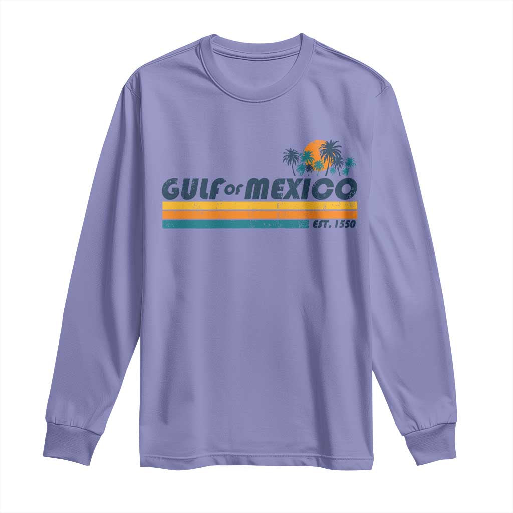 Gulf Of Mexico Long Sleeve Shirt Texas Alabama Mississippi Florida Beach Gulf Coast Mexico Lover TS10 Violet Print Your Wear