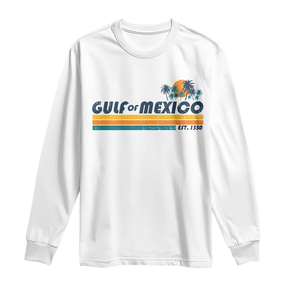 Gulf Of Mexico Long Sleeve Shirt Texas Alabama Mississippi Florida Beach Gulf Coast Mexico Lover TS10 White Print Your Wear