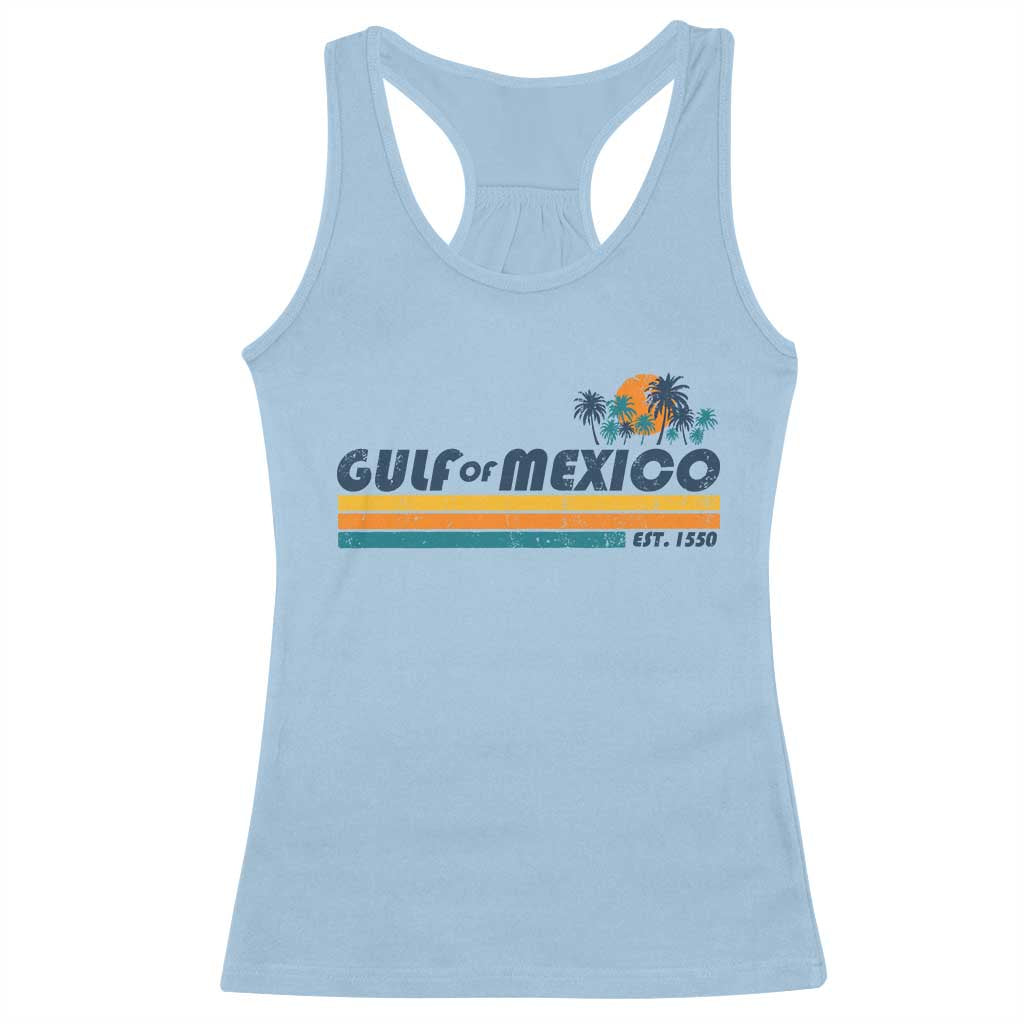 Gulf Of Mexico Racerback Tank Top Texas Alabama Mississippi Florida Beach Gulf Coast Mexico Lover TS10 Light Blue Print Your Wear