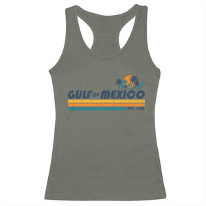Gulf Of Mexico Racerback Tank Top Texas Alabama Mississippi Florida Beach Gulf Coast Mexico Lover TS10 Military Green Print Your Wear