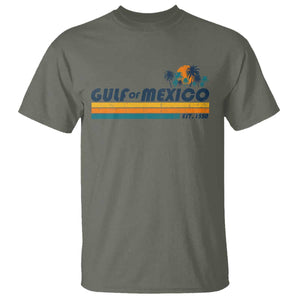 Gulf Of Mexico T Shirt Texas Alabama Mississippi Florida Beach Gulf Coast Mexico Lover TS10 Military Green Print Your Wear