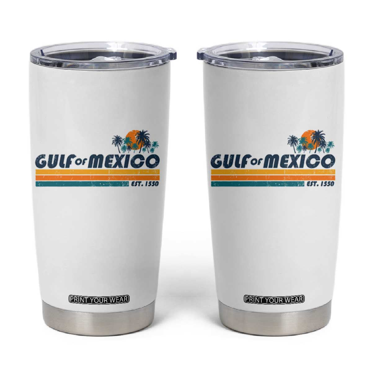 Gulf Of Mexico Tumbler Cup Texas Alabama Mississippi Florida Beach Gulf Coast Mexico Lover TS10 White Print Your Wear