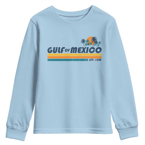 Gulf Of Mexico Youth Sweatshirt Texas Alabama Mississippi Florida Beach Gulf Coast Mexico Lover TS10 Light Blue Print Your Wear
