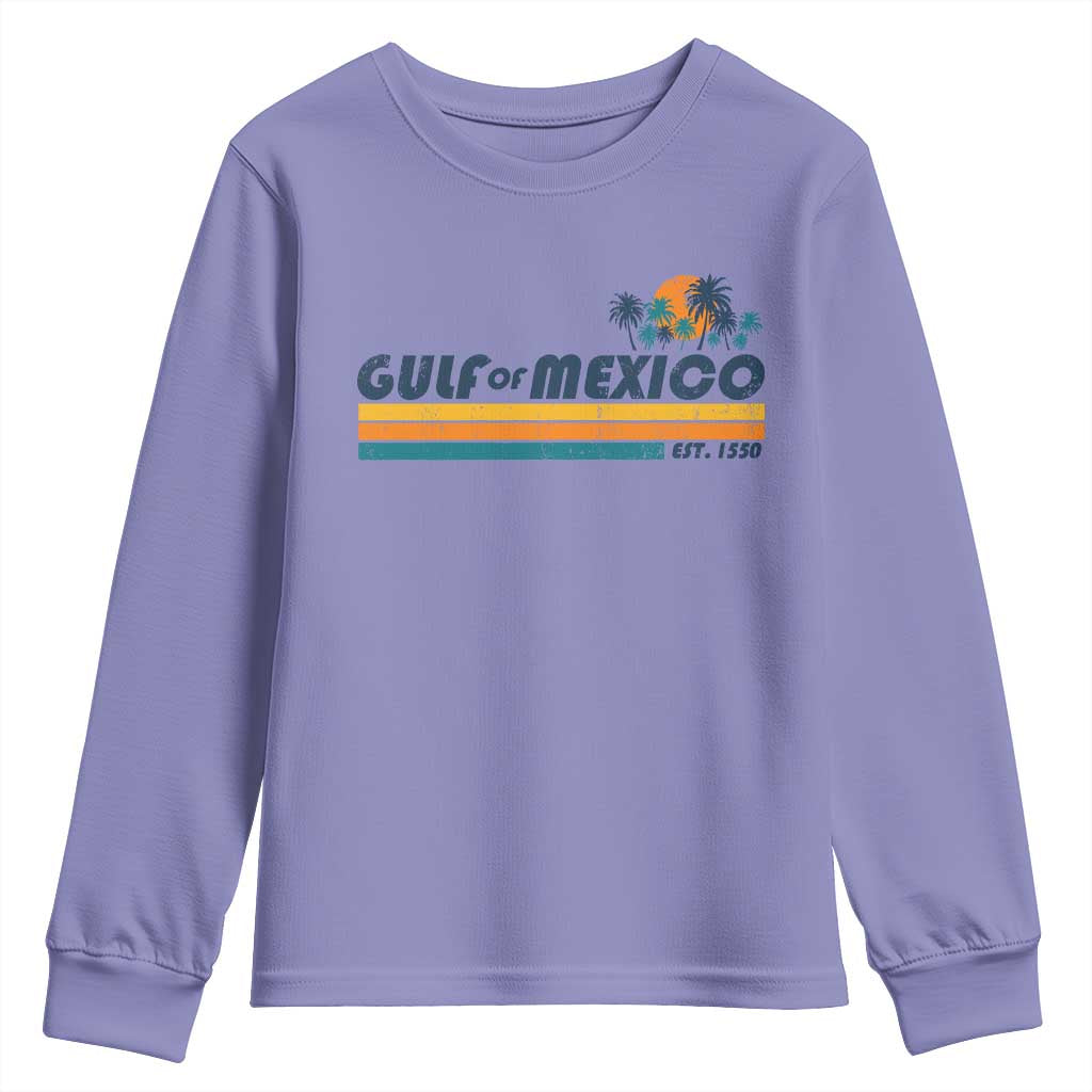 Gulf Of Mexico Youth Sweatshirt Texas Alabama Mississippi Florida Beach Gulf Coast Mexico Lover TS10 Violet Print Your Wear