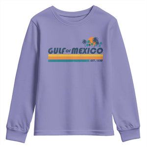 Gulf Of Mexico Youth Sweatshirt Texas Alabama Mississippi Florida Beach Gulf Coast Mexico Lover TS10 Violet Print Your Wear