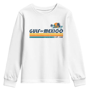 Gulf Of Mexico Youth Sweatshirt Texas Alabama Mississippi Florida Beach Gulf Coast Mexico Lover TS10 White Print Your Wear