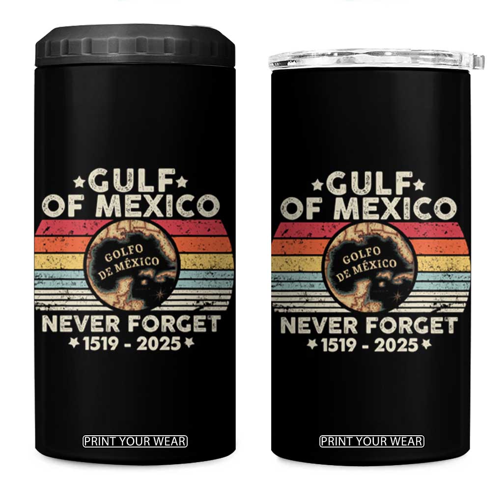Never Forget Gulf Of Mexico 4 in 1 Can Cooler Tumbler 1915 - 2025 TS10 One Size: 16 oz Black Print Your Wear