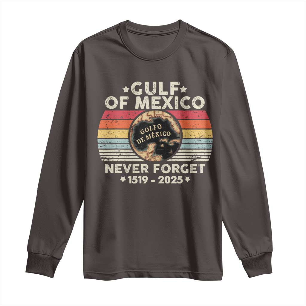 Never Forget Gulf Of Mexico Long Sleeve Shirt 1915 - 2025 TS10 Dark Chocolate Print Your Wear