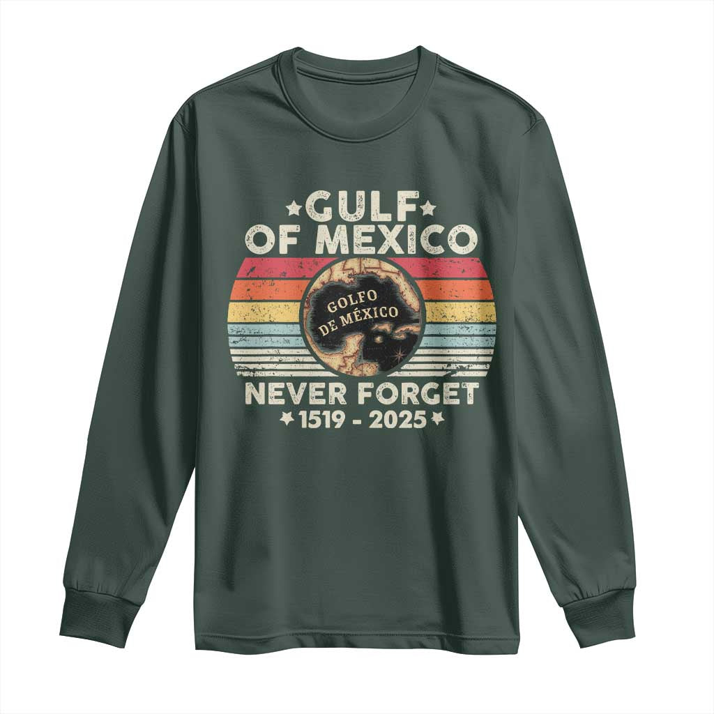 Never Forget Gulf Of Mexico Long Sleeve Shirt 1915 - 2025 TS10 Dark Forest Green Print Your Wear