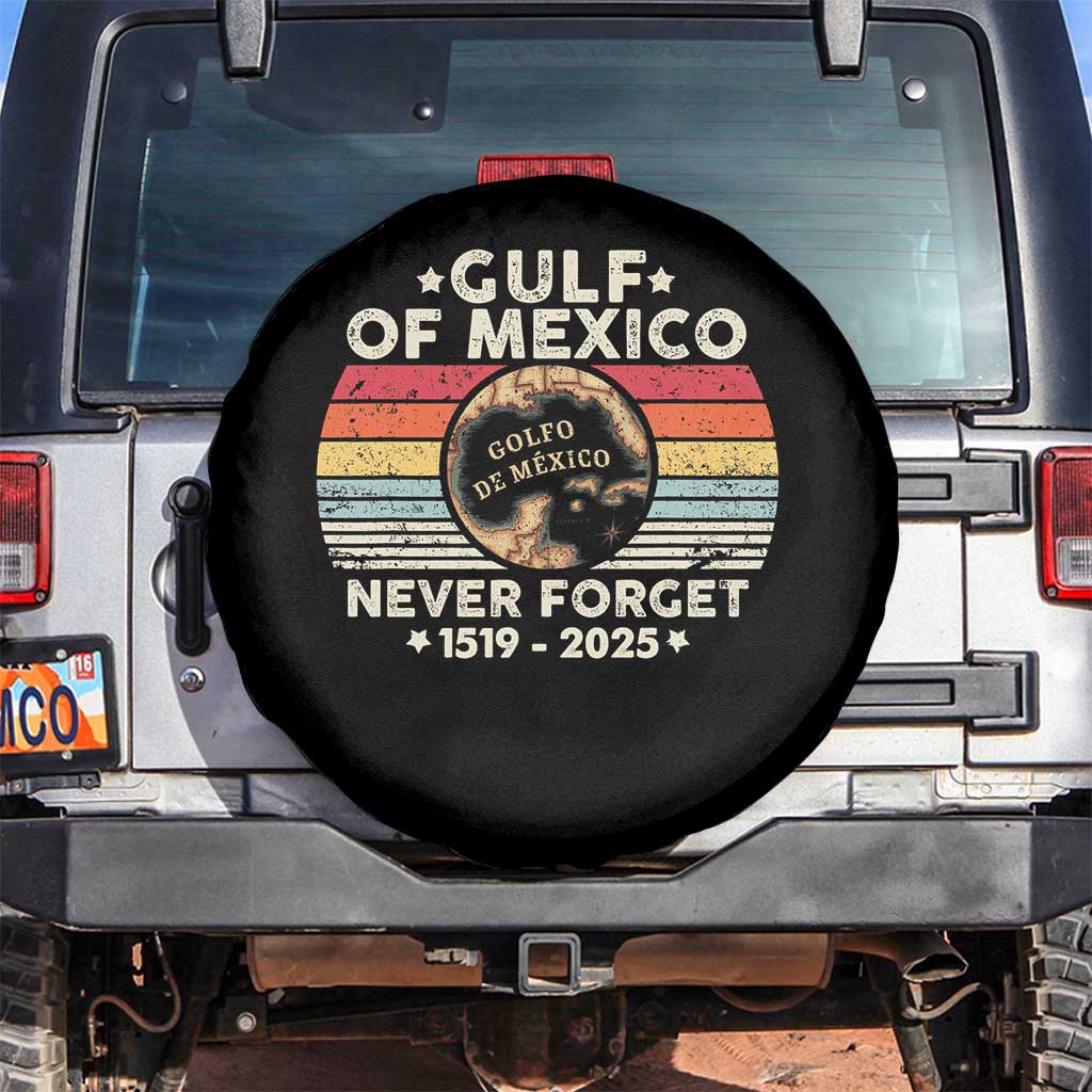 Never Forget Gulf Of Mexico Spare Tire Cover 1915 - 2025 TS10 No hole Black Print Your Wear