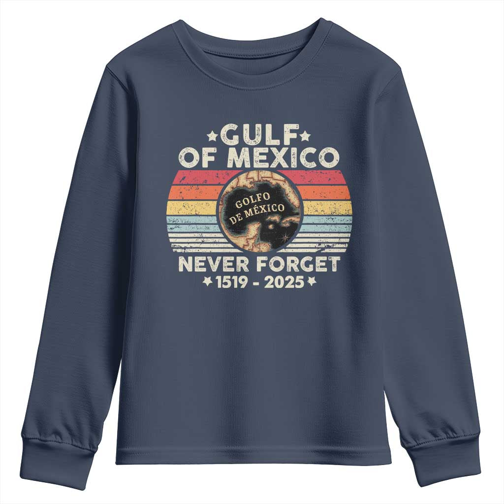 Never Forget Gulf Of Mexico Youth Sweatshirt 1915 - 2025 TS10 Navy Print Your Wear