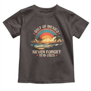 Gulf Of Mexico Toddler T Shirt Never Forget 1915 - 2025 Coast Texas Alabama Mississippi Florida Beach TS10 Dark Chocolate Print Your Wear