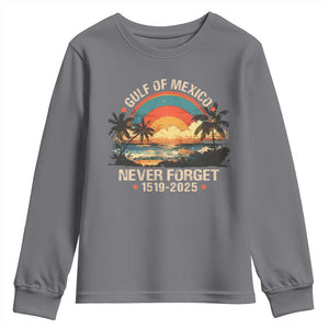 Gulf Of Mexico Youth Sweatshirt Never Forget 1915 - 2025 Coast Texas Alabama Mississippi Florida Beach TS10 Charcoal Print Your Wear