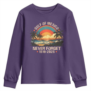 Gulf Of Mexico Youth Sweatshirt Never Forget 1915 - 2025 Coast Texas Alabama Mississippi Florida Beach TS10 Purple Print Your Wear