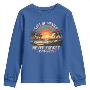 Gulf Of Mexico Youth Sweatshirt Never Forget 1915 - 2025 Coast Texas Alabama Mississippi Florida Beach TS10 Royal Blue Print Your Wear