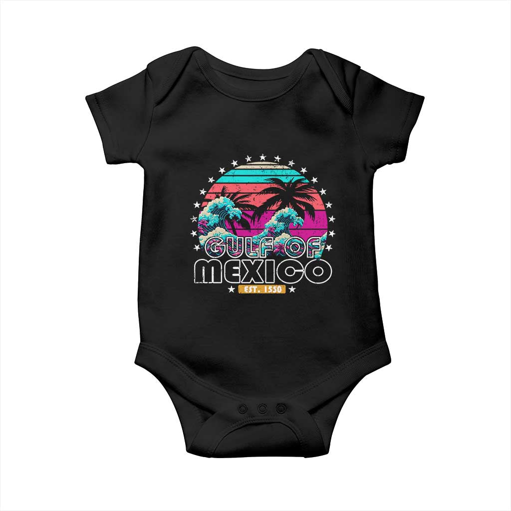 Gulf Of Mexico Baby Onesie Est. 1550 Retro Summer Vibes TS10 Black Print Your Wear