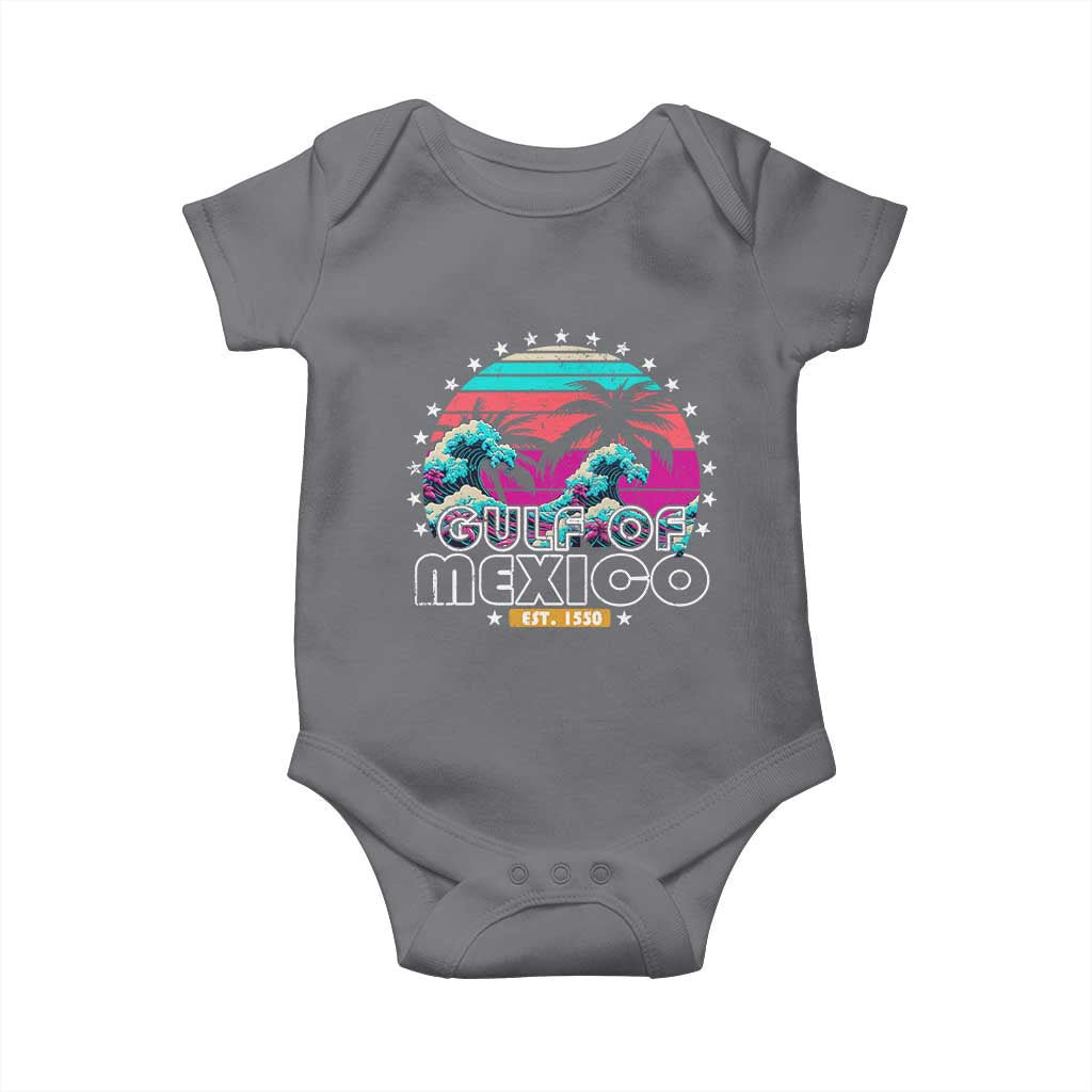 Gulf Of Mexico Baby Onesie Est. 1550 Retro Summer Vibes TS10 Charcoal Print Your Wear
