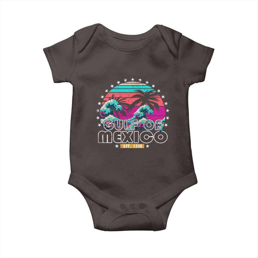 Gulf Of Mexico Baby Onesie Est. 1550 Retro Summer Vibes TS10 Dark Chocolate Print Your Wear