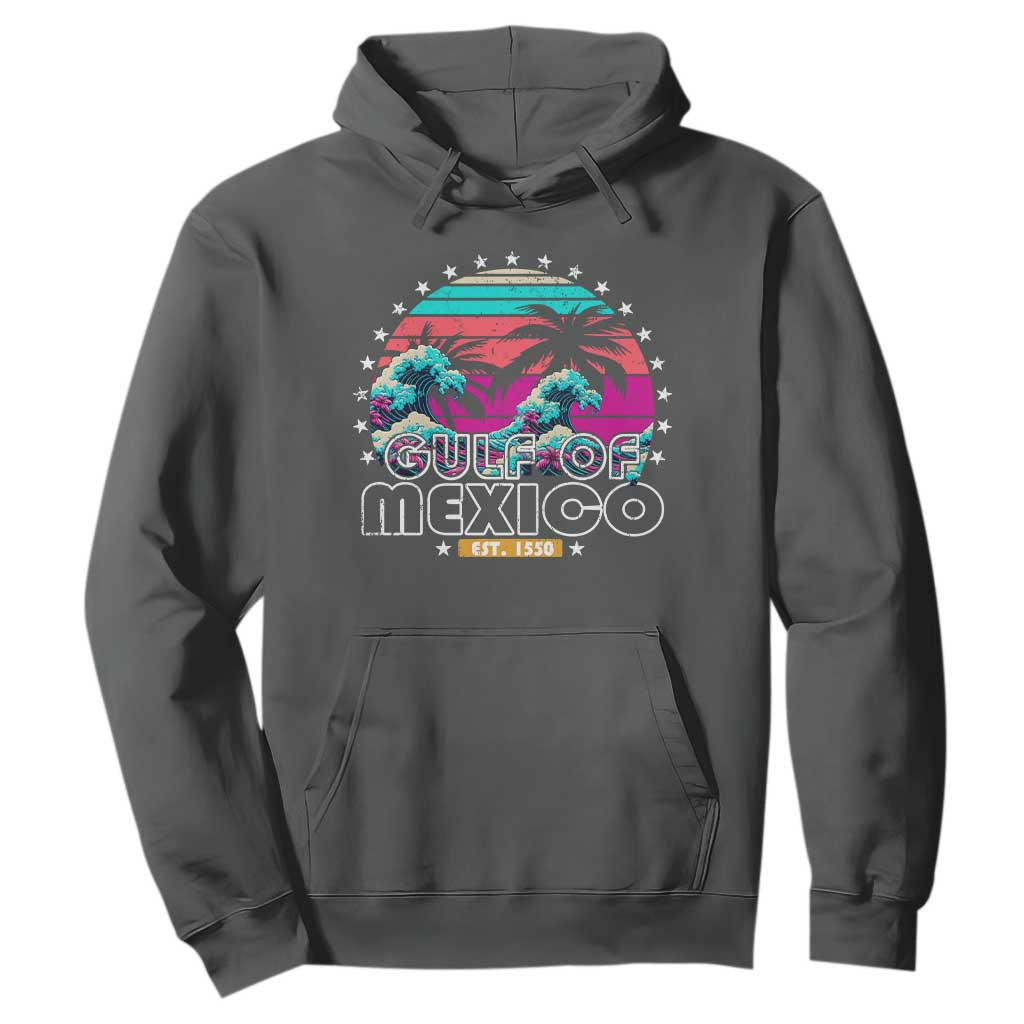 Gulf Of Mexico Hoodie Est. 1550 Retro Summer Vibes TS10 Dark Heather Print Your Wear