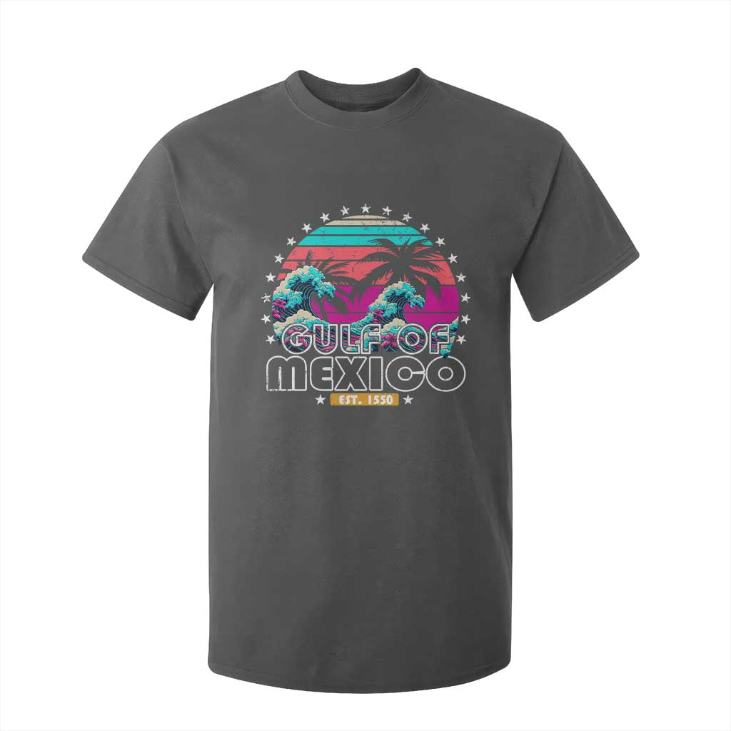 Gulf Of Mexico T Shirt For Kid Est. 1550 Retro Summer Vibes TS10 Dark Heather Print Your Wear