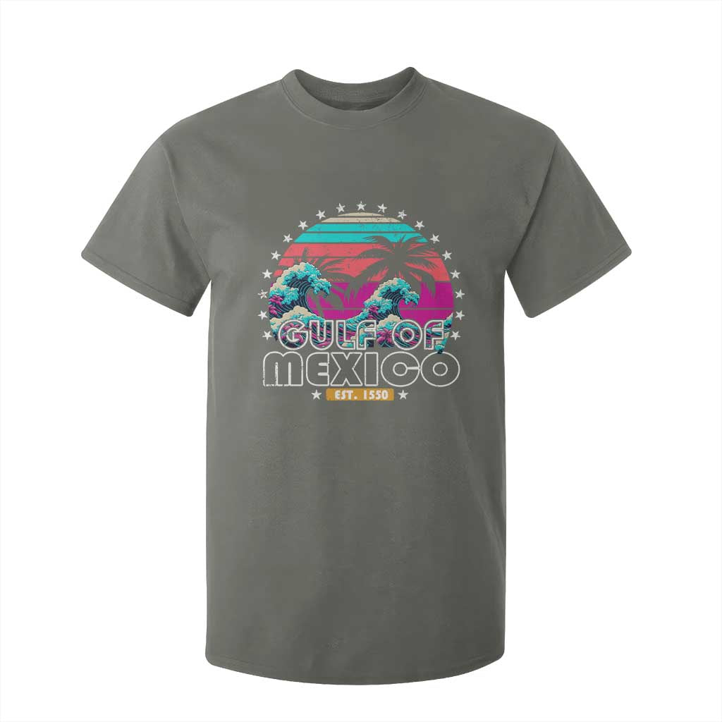 Gulf Of Mexico T Shirt For Kid Est. 1550 Retro Summer Vibes TS10 Military Green Print Your Wear