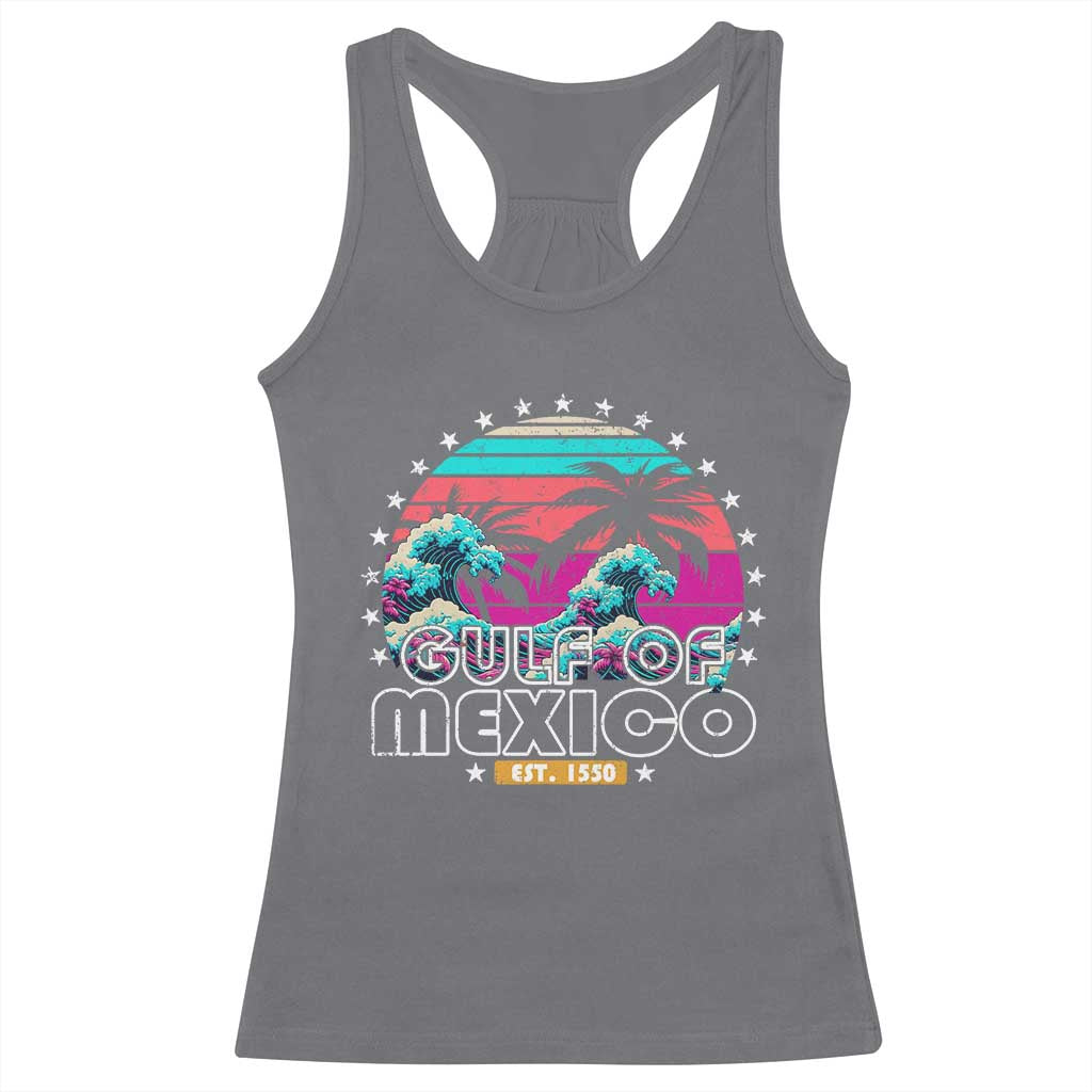 Gulf Of Mexico Racerback Tank Top Est. 1550 Retro Summer Vibes TS10 Charcoal Print Your Wear