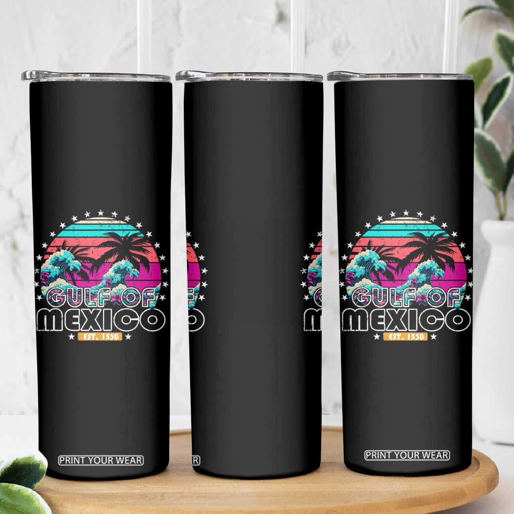 Gulf Of Mexico Skinny Tumbler Est. 1550 Retro Summer Vibes TS10 Print Your Wear