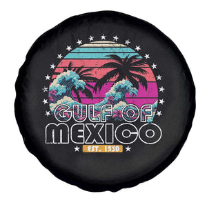 Gulf Of Mexico Spare Tire Cover Est. 1550 Retro Summer Vibes TS10 Print Your Wear