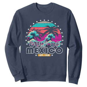 Gulf Of Mexico Sweatshirt Est. 1550 Retro Summer Vibes TS10 Navy Print Your Wear
