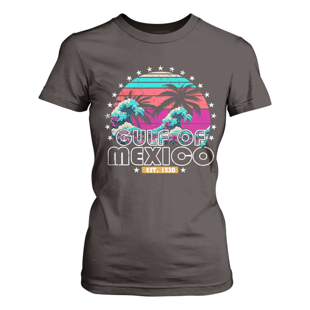 Gulf Of Mexico T Shirt For Women Est. 1550 Retro Summer Vibes TS10 Dark Chocolate Print Your Wear