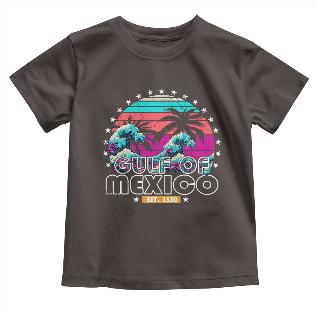 Gulf Of Mexico Toddler T Shirt Est. 1550 Retro Summer Vibes TS10 Dark Chocolate Print Your Wear