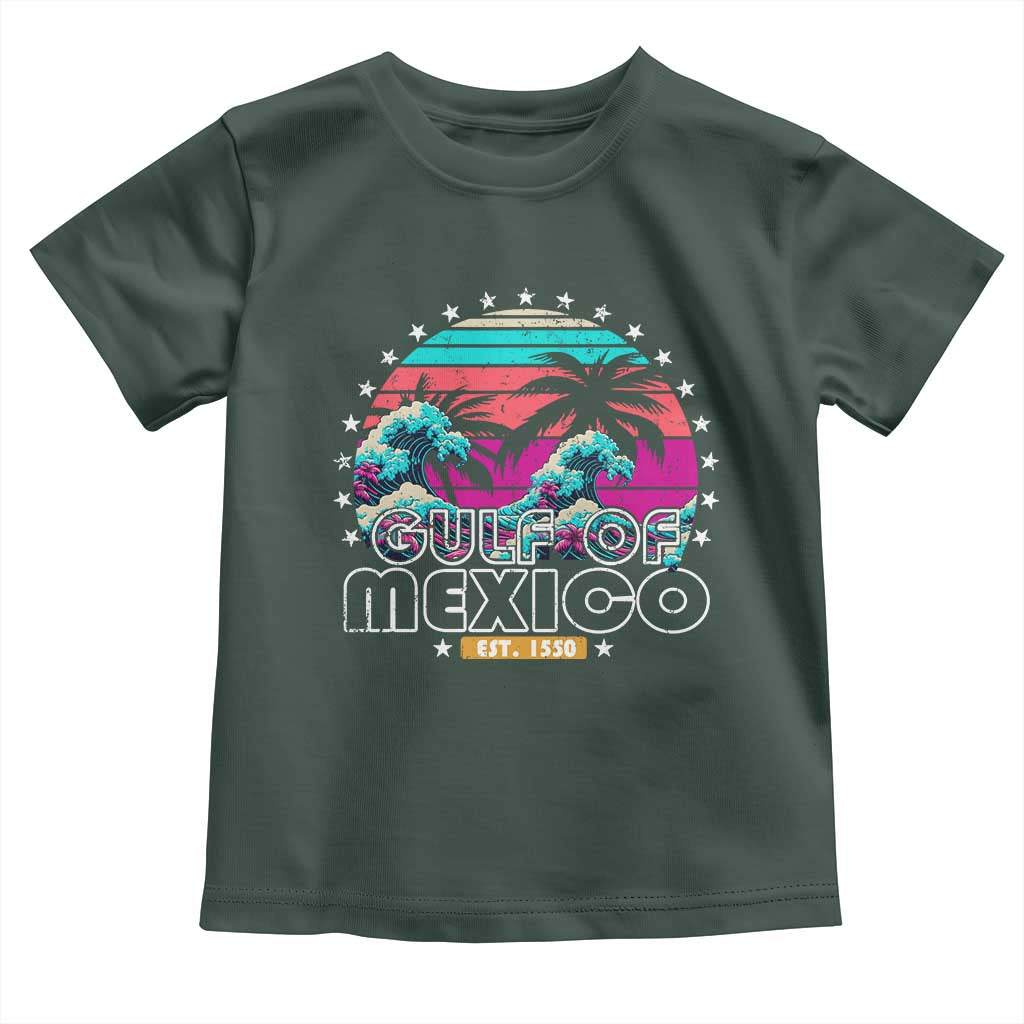 Gulf Of Mexico Toddler T Shirt Est. 1550 Retro Summer Vibes TS10 Dark Forest Green Print Your Wear