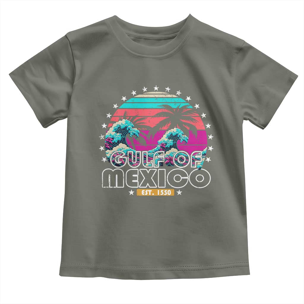 Gulf Of Mexico Toddler T Shirt Est. 1550 Retro Summer Vibes TS10 Military Green Print Your Wear