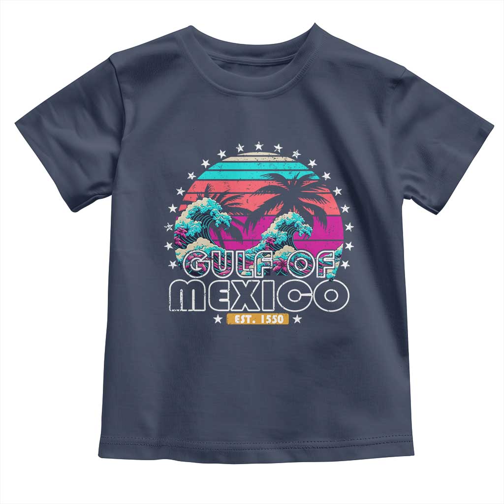 Gulf Of Mexico Toddler T Shirt Est. 1550 Retro Summer Vibes TS10 Navy Print Your Wear