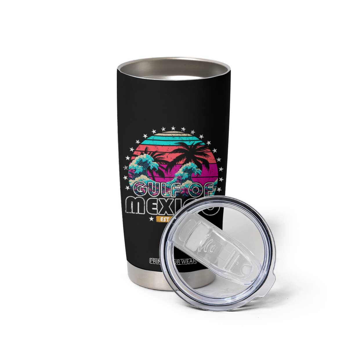 Gulf Of Mexico Tumbler Cup Est. 1550 Retro Summer Vibes TS10 Print Your Wear