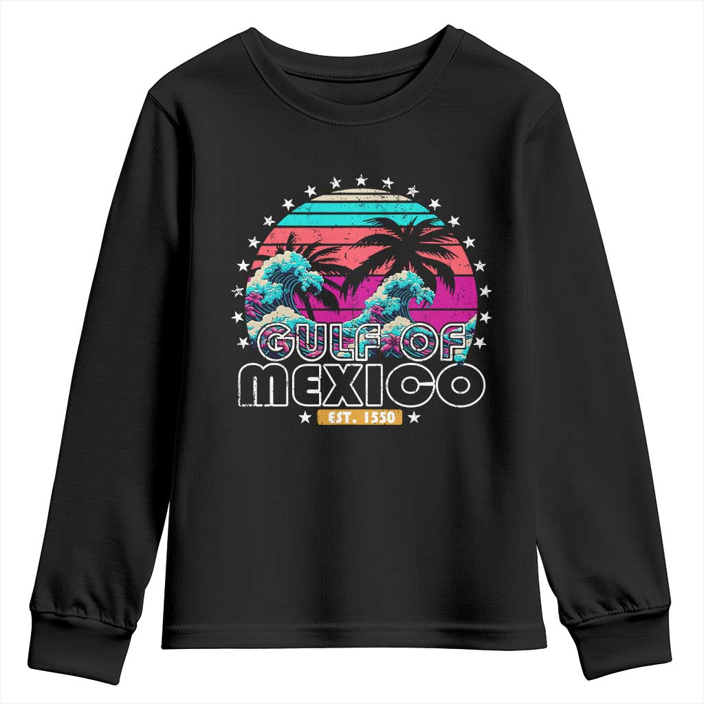 Gulf Of Mexico Youth Sweatshirt Est. 1550 Retro Summer Vibes TS10 Black Print Your Wear